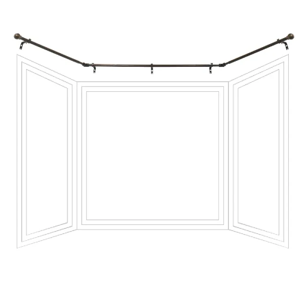 Decopolitan Drapery Bay Window Curtain Rod Set, Oil Rubbed Bronze