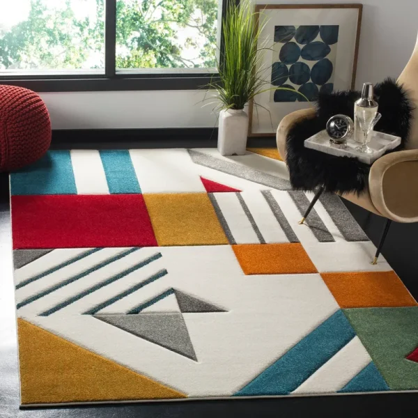Safavieh Hollywood Rug - Ivory / Peacock Blue - 2x4 Feet