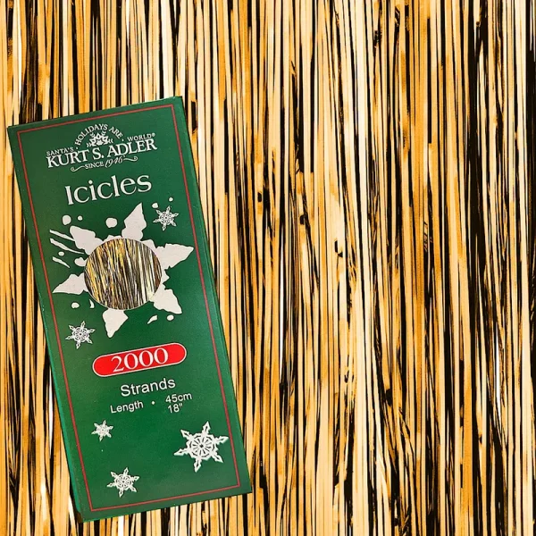 Kurt Adler Gold Tinsel Icicles Strands 2000 18�� Strand Garlands