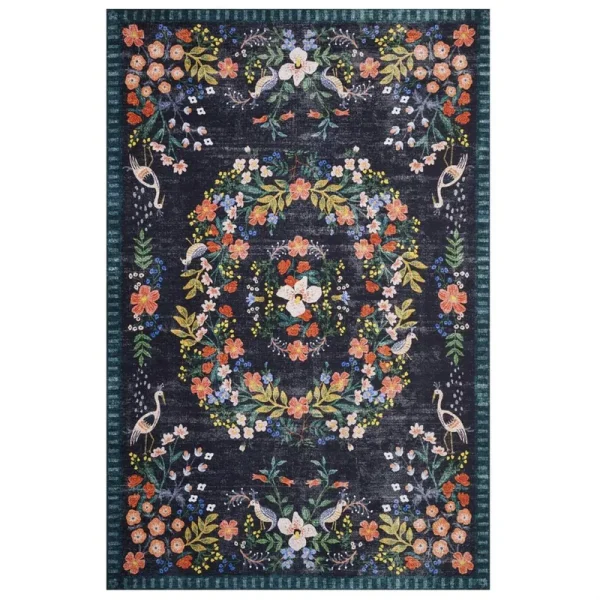 Rifle Paper Co. Palais PAL-03 Area Rug, 7'6" x 9'6" - Black/Multi