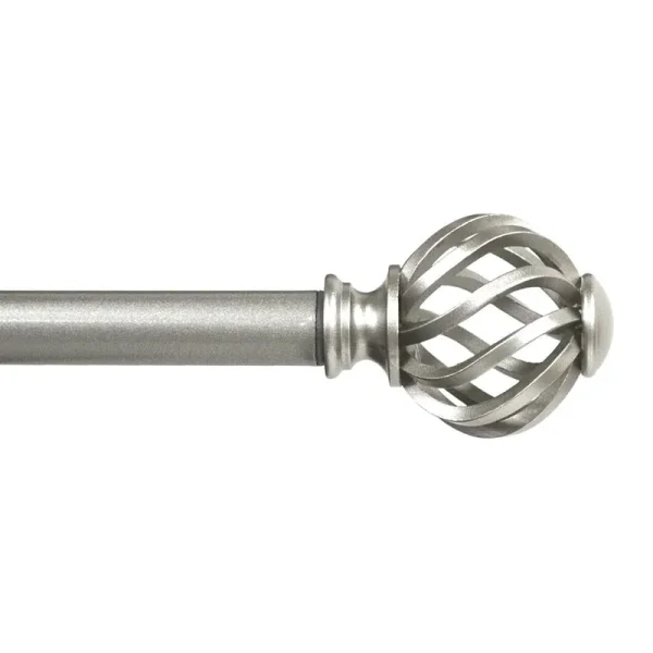 Mainstays 3/4" Nickel Twist Cage Single Curtain Rod Set