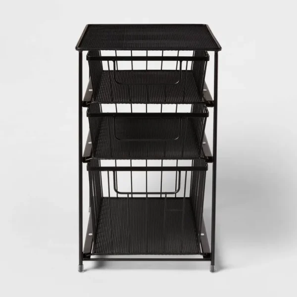 3 Tier Drawer Organizer Matte Black - Brightroom