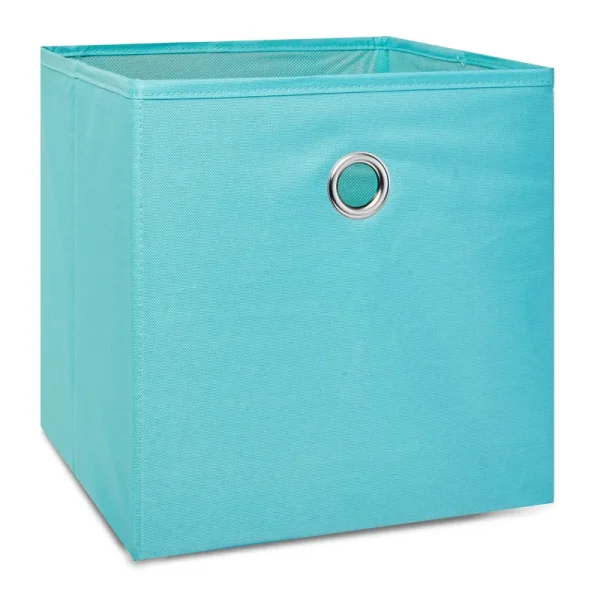 Mainstays 10.5" x 10.5" Aqua Ocean Collapsible Fabric Cube Storage Bin