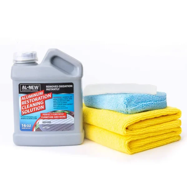 AL-NEW Aluminum Restoration Cleaning Solution Kit, 16 Ounce Kit, Gray