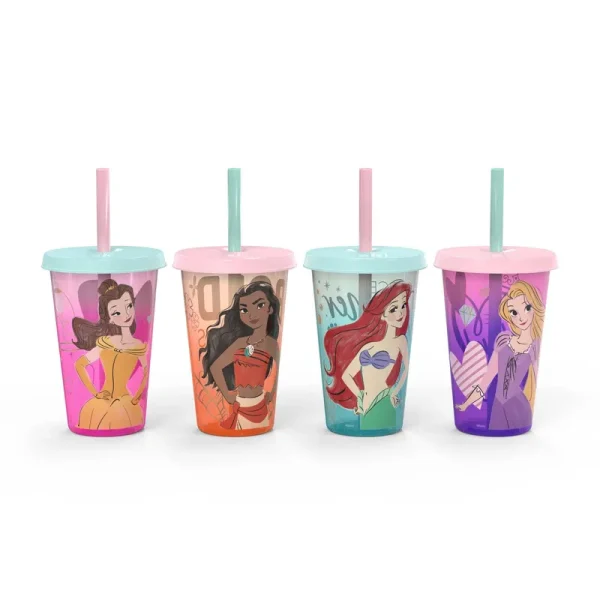 Disney Princess 16.5oz 4pk Plastic Color Change Tumblers -Zak Designs
