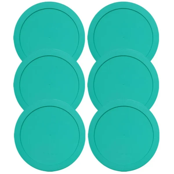 Lids for Pyrex and Anchor Round Glass Containers (4-Cups, Green-6PK)