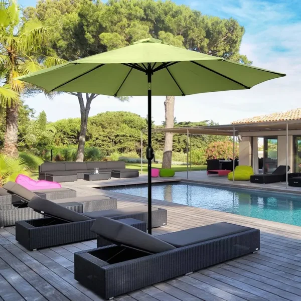 Maypex 9-Foot Crank and Tilt Market Umbrella - Lime Green