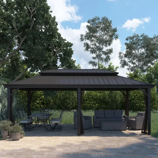 20 ft. W x 12 ft. D Aluminum Patio Gazebo Mondawe