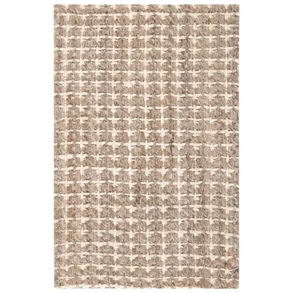Carle Abstract Handmade Tufted Jute Beige Area Rug Bay Isle Home Rug Size: Rectangle 3' x 5'