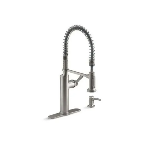 Sous Pro-Style Single-Handle Pull-Down Sprayer Kitchen Faucet Vibrant Stainless