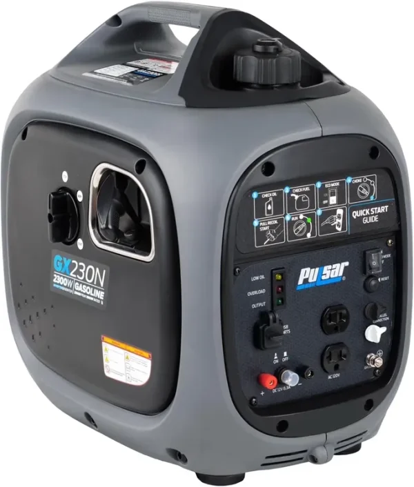 Pulsar 2, 300W Portable Gas - Powered Quiet Inverter Generator for Home Emergency Backup, Parallel Capability, RV Ready, Long Run Time, GX230N