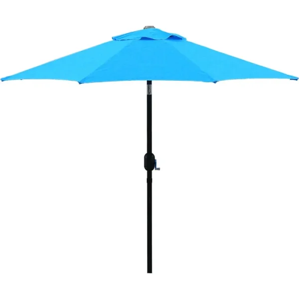 at Home Aqua Outdoor Crank & Tilt Steel Umbrella, 7.5'