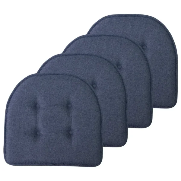 Sweet Home Collection U-Shaped Memory Foam Chair Pads 4 Pack