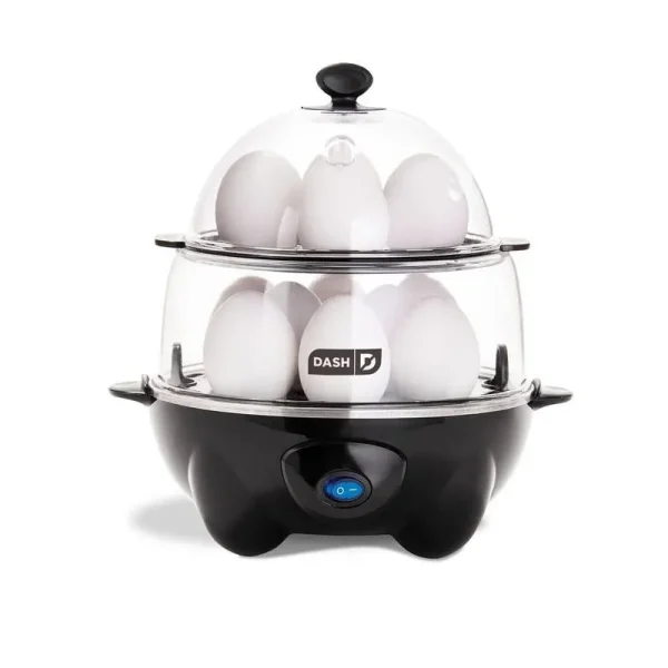 Dash Deluxe Rapid Egg Cooker for Hard Boiled, Poached, Scrambled Eggs, Omelets, Steamed Vegetables, Dumplings & More, 12