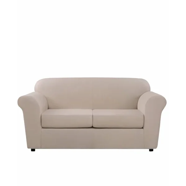 Sure Fit Ultimate Heavyweight Stretch Leather Slipcover (Pebbled Ivory, 2-Seat Box Cushion Loveseat)
