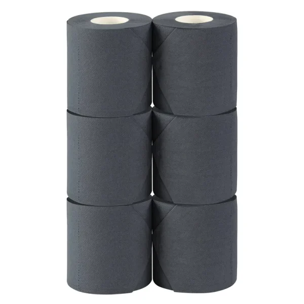 3 Ply Black Colored Bathroom Tissue Toilet Paper 6 Roll Pack