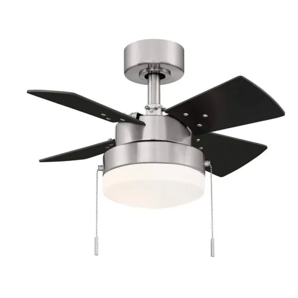 Hampton Bay Metarie II 24 in. Indoor Brushed Nickel Ceiling Fan with Light