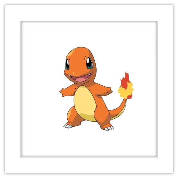 Trends International Gallery Pops Pokemon - Charmander Wall Art, White Framed Version, 12'' x 12''