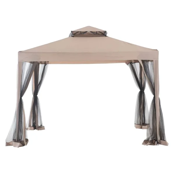 Sunjoy 10'x10' Hampton Softtop Steel Gazebo with Netting