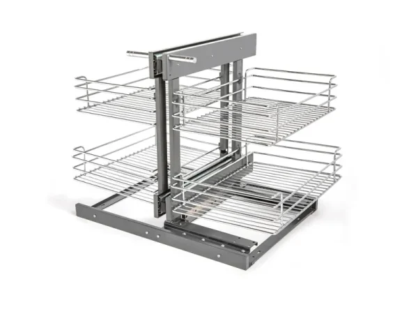 Home Cabinet Organizer Pull Out Magic Corner Basket Chrome