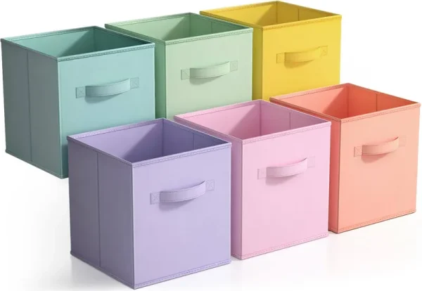 Sorbus Set of 6 Foldable Storage Cube Basket Bin