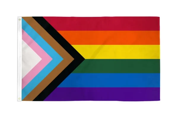 Progress Pride Rainbow Flag 3ft x 5ft Printed Polyester