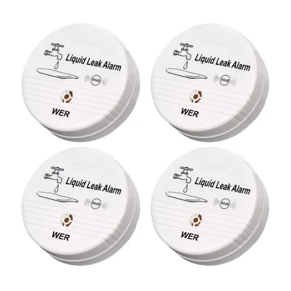 Wireless Water Leak Sensor Alarm - Wer 90dB Loud Buzzer, Longer Alarm Detection for Your Belongings (Shipped Without Battery)