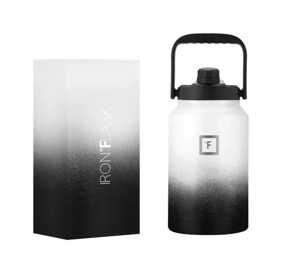 Iron Flask Sports Water Bottle - 128 oz/One Gallon,1 Lid, Vacuum Insulated Stainless Steel, Hot Cold, Double Walled, Thermo M