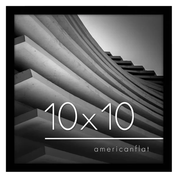 Modern Wall Hanging Picture Frame in Black for Horizontal or Vertical Photo Display Formats 10x10 - Americanflat