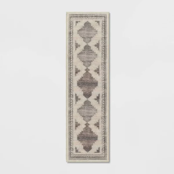 2'x7' Washable Runner Cromwell Printed Persian Style Rug Tan - Threshold