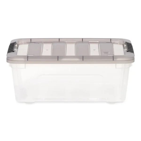 Iris USA 13 Quart Stack & Pull Clear Storage Box, Gray, 8 Pack