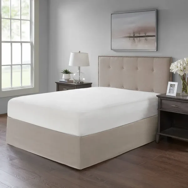 Madison Park Simple Fit Wrap-Around Adjustable Bed Skirt, Khaki, One Size