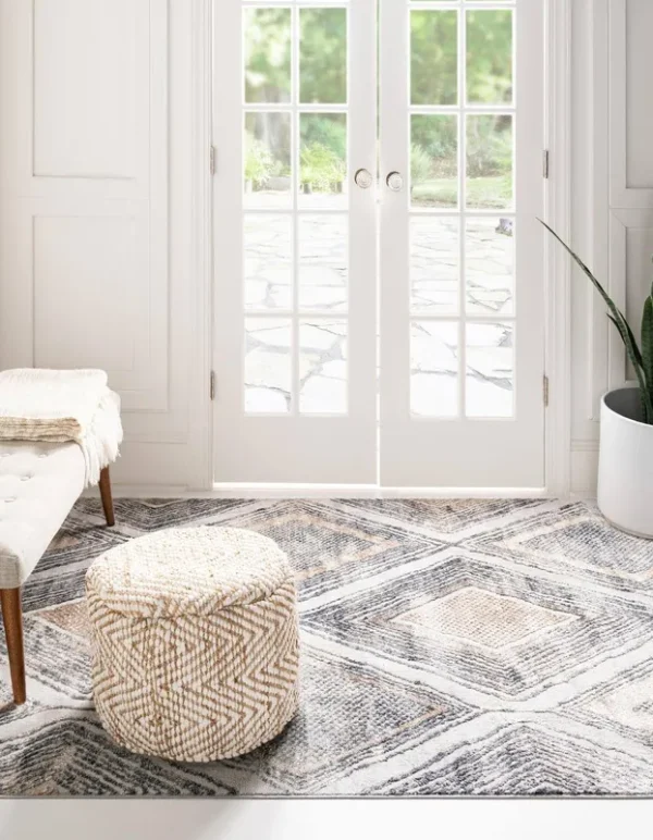 Caspian 275cm x 370cm Ivory Abstract, Geometric Large Area Rug