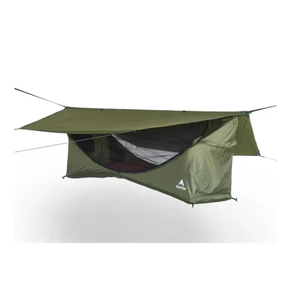 Haven XL | Lay Flat XL Hammock Tent Forest Green / Sky Blue / Orange Insulated Pad