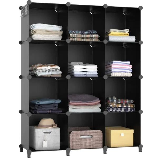 HOMIDEC Closet Organizer, 12-Cube Closet Organizers and Storage, Portable Closet Storage Shelves, Clothing Storage for Kids, Closet, Bedroom, Bathroom