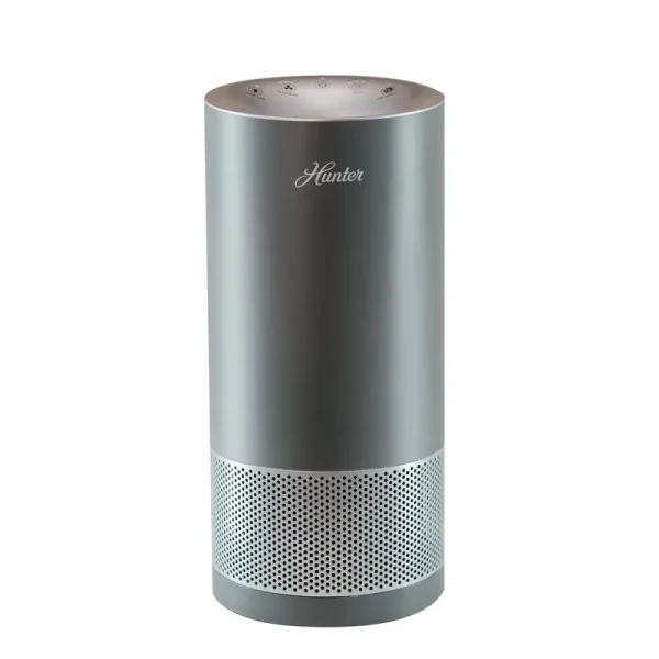 Hunter HP400 True HEPA Round Tower Air Purifier Gray and Silver