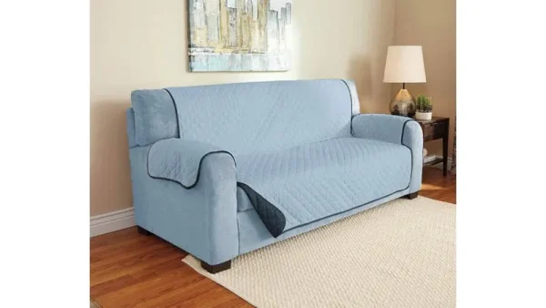 Broyhill - Navy & Light Blue Microfiber Reversible Sofa Furniture Protector