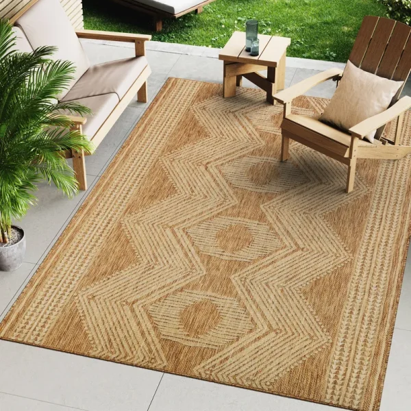 nuLOOM Ranya Dark Gray 4 ft. x 6 ft. Geometric Indoor/Outdoor Area Rug