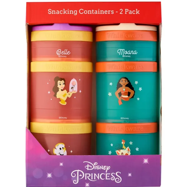 Whiskware Disney Princess Combo Snack Pack Lunch Set (Belle & Moana)