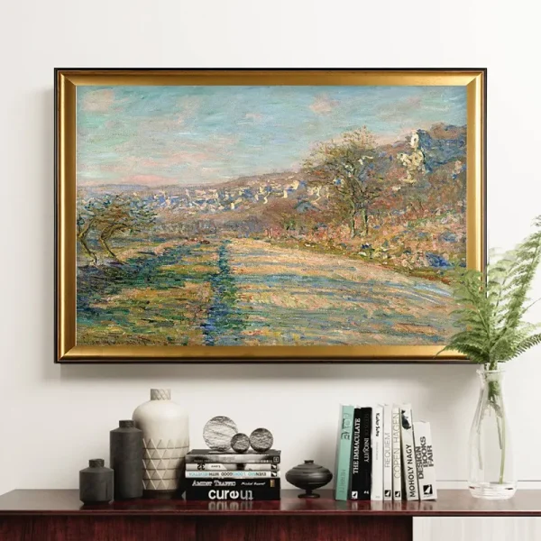 Parc Monceau, Paris' Framed Oil Painting Print on Wrapped Canvas Darby Home Co Size: 24" H x 32" W x 1.5" D, Mat Color: White Mat, Format: Gold Frame