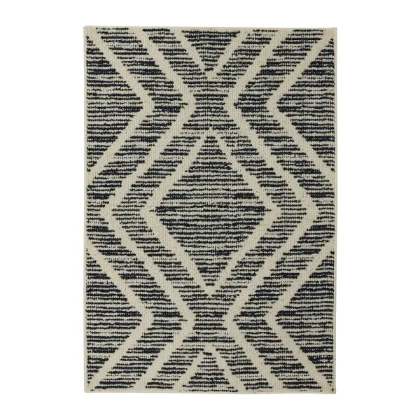 Mainstays Geometric Polyester Indoor Scatter Rug, Blue and White, 30 x 45, Size: 2'6 inch x 3'9 inch