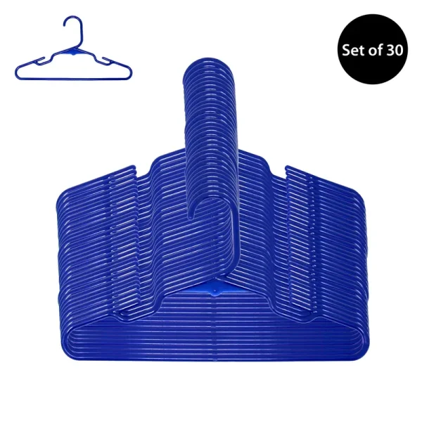 Your Zone Children's Durable Plastic Clothing Hangers - Blue - 8 Each