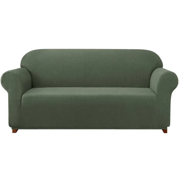 Subrtex 1 Piece Loveseat Slipcover Stretch Spandex Furniture Protector - Olive Drab