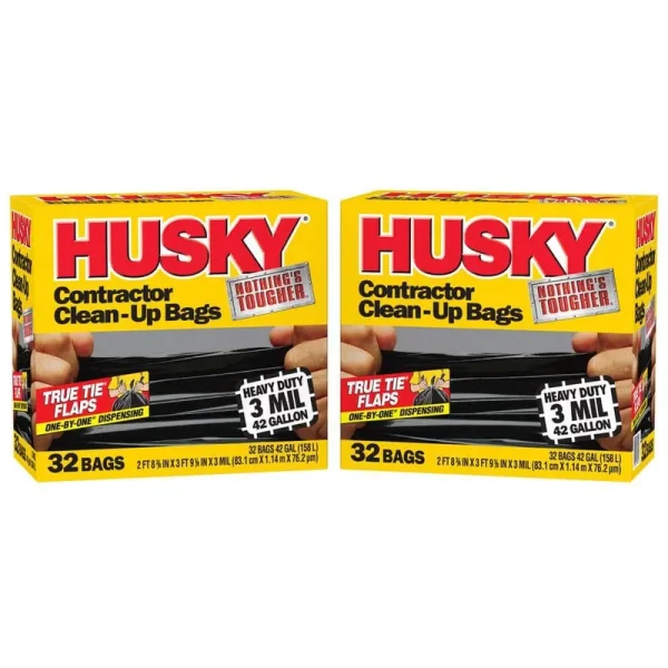 Husky 42 gal. Heavy-Duty Clean-Up Bags (64-Count)