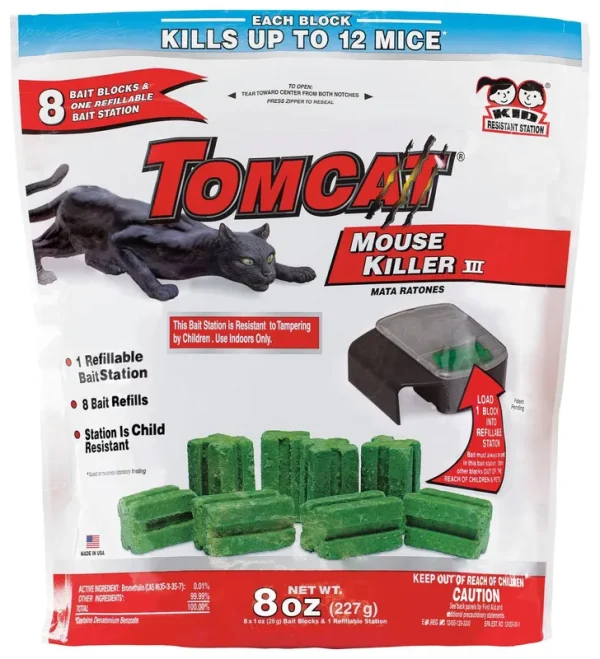 Tomcat Mouse Killer III Refillable Mouse Bait Station, 9 PC