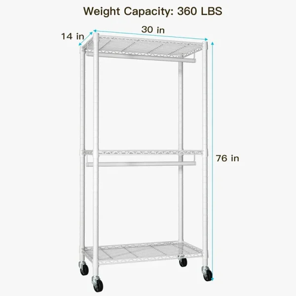 FUTASSI Portable Closets. Rolling Heavy-Duty Garment Rack