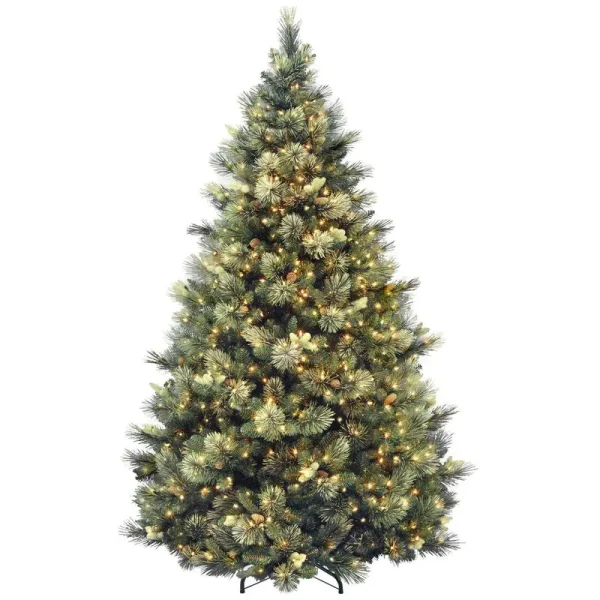 Pine Green Artificial Christmas Tree with Clear/White Lights Size: 7.5' H