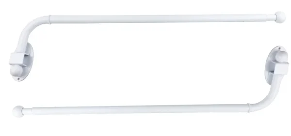Urbanest Swing Arm Rods, 3/4 inch, 24 inch-38 inch, Glossy White, Set of 2