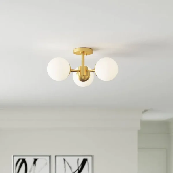 Bradwell 3-Light 18" Semi Flush Mount Willa Arlo Interiors NIQ10P10