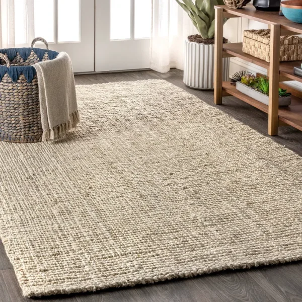 5'x8' Pata Hand Woven Chunky Jute Area Rug, Light Ivory - Jonathan Y